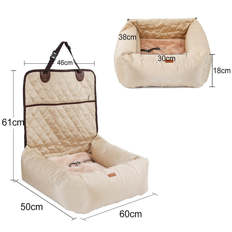 2 In 1 Pet Dog Carrier Folding Car Seat Pet Bed Mattress