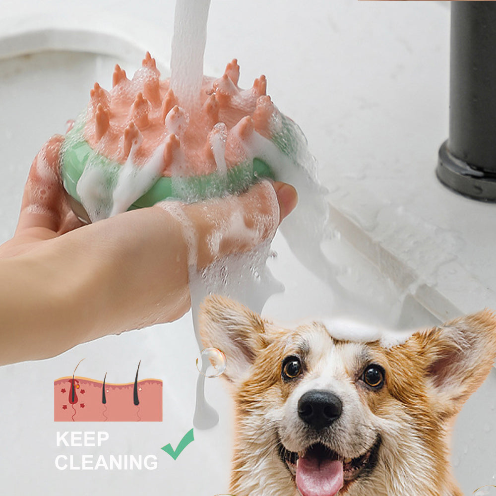 New 2 In 1 Pet Cleaning Bathing Massage Brush