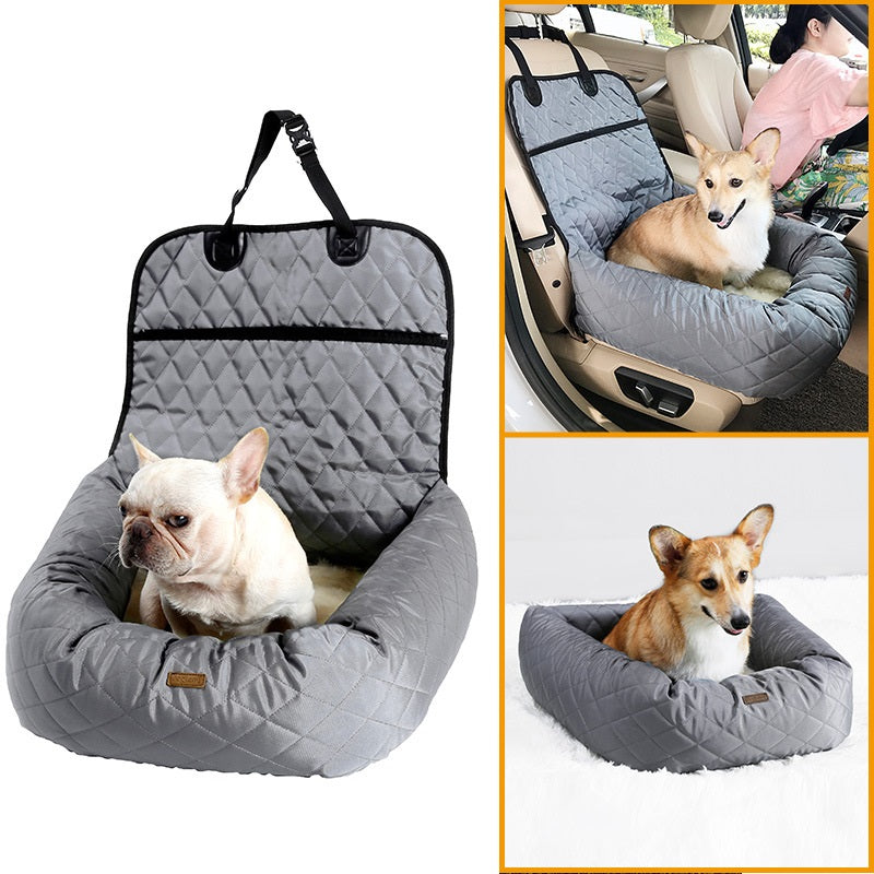 2 In 1 Pet Dog Carrier Folding Car Seat Pet Bed Mattress