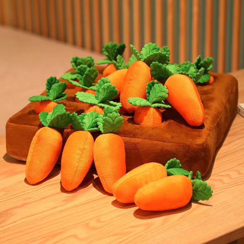 Carrot Plush Toy Vegetable Chew Toy