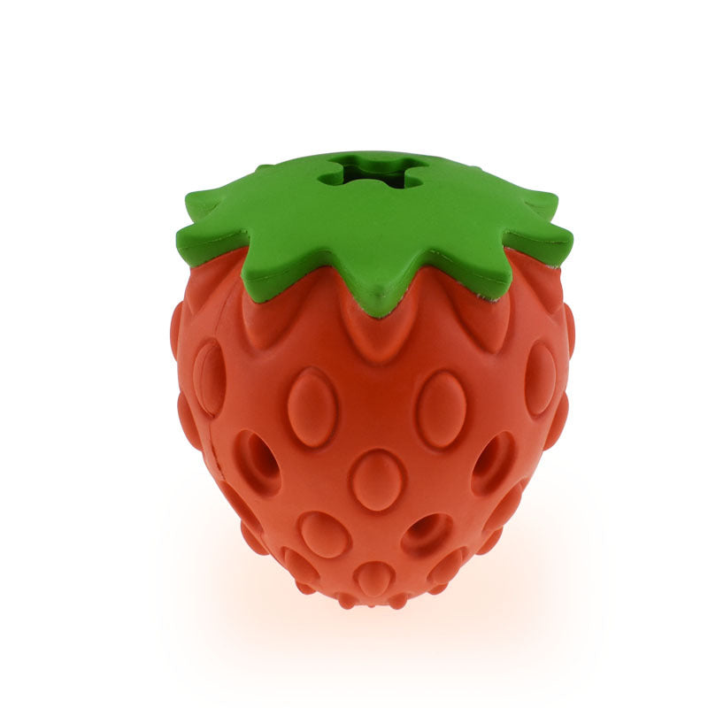 Pet Chew Resistant Strawberry Leak Food Ball Toy